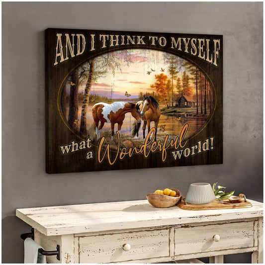 And I Think To My Self Horses Farm Canvas, Farmhouse Canvas, Farm Gift, Farm Home Decor