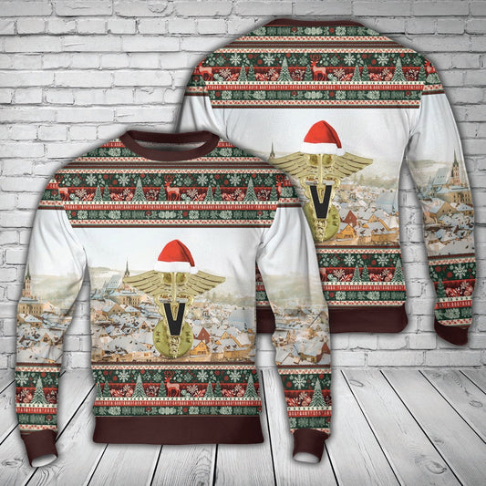 Army Military Veterinary Corps Branch Insignia Christmas Sweater, Christmas Ugly Sweater, Sweater Xmas, Ugly Sweater