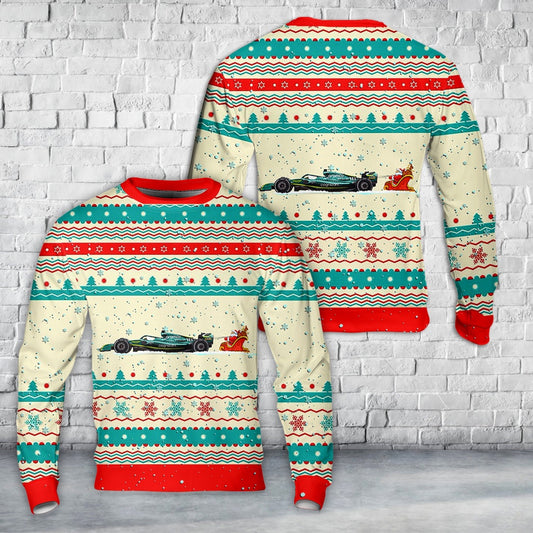Aston Martin 2022 Formula 1 Christmas AOP Sweater, Christmas Ugly Sweater, Sweater Xmas, Ugly Sweater