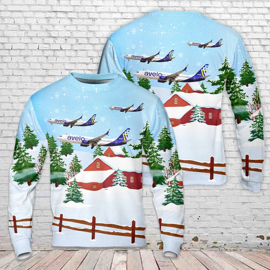 Avelo Airlines Boeing 737-86N Christmas Sweater, Christmas Ugly Sweater, Sweater Xmas, Ugly Sweater