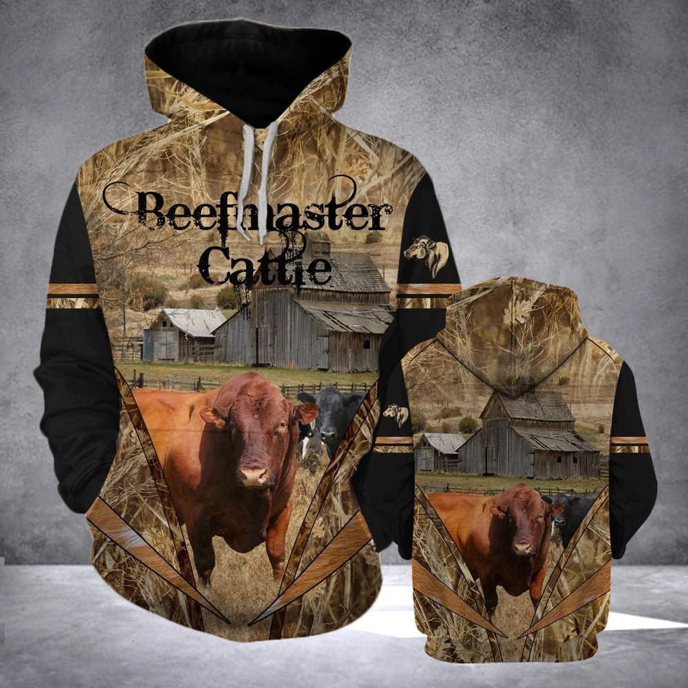 BEEFMASTER CATTLE RANCH STYLE All Over Printed Hoodie, Farmer Hoodie, Farm Themed Shirts, Farm Tee Shirts