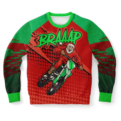 BRAAAP Motorcross Santa Ugly Christmas Sweater, Christmas Ugly Sweater, Sweater Xmas, Ugly Sweater