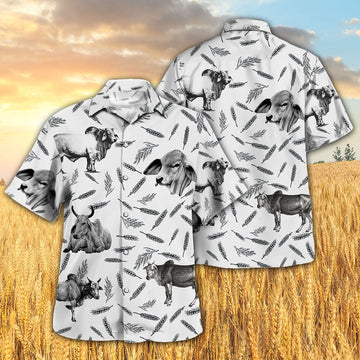 BRAHMAN PATTERN Hawaiian Shirt, Farm Hawaiian Shirt, Farmer Hawaii