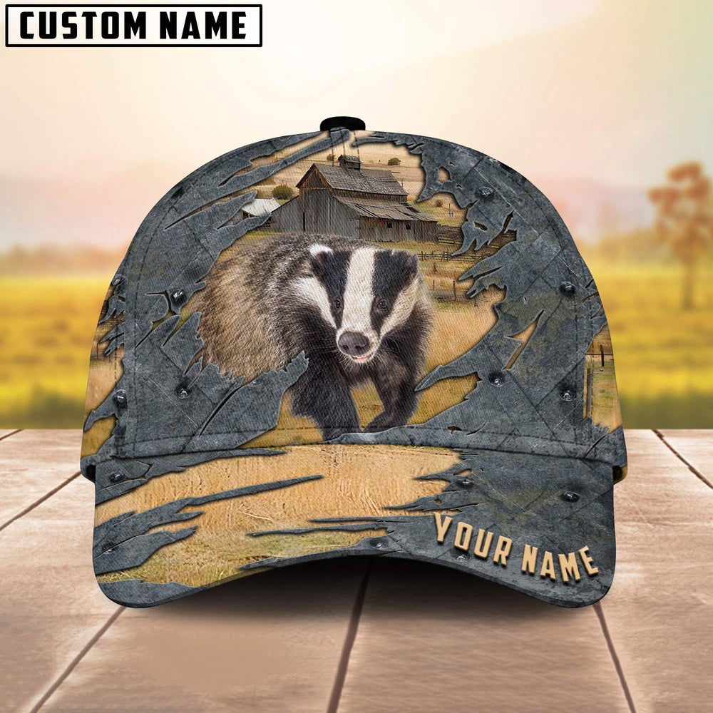 Badgers Customized Name Cap, Farmer Cap, Vintage Farmer Hat, Mens Farmer Hats, Cap For Farmers