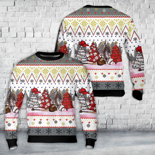 Baseball Christmas Trees Sweater, Christmas Ugly Sweater, Sweater Xmas, Ugly Sweater