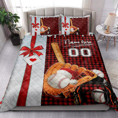 Baseball Santa Hat Withmas Bedding Set Custom Bedding Set, Christmas Beddings, Xmas Bedding Sets