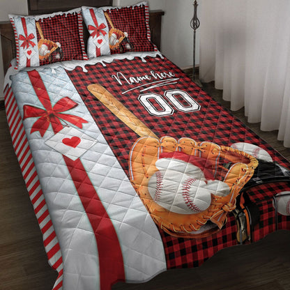 Baseball Santa Hat Withmas Bedding Set Custom Bedding Set, Christmas Beddings, Xmas Bedding Sets