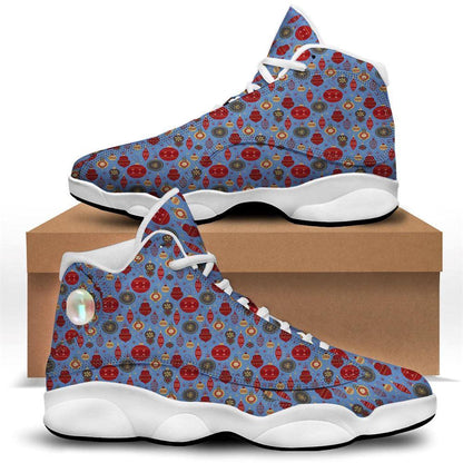 Baubles Christmas Print Pattern Basketball Shoes, Christmas Basketball Shoes, Christmas Shoes