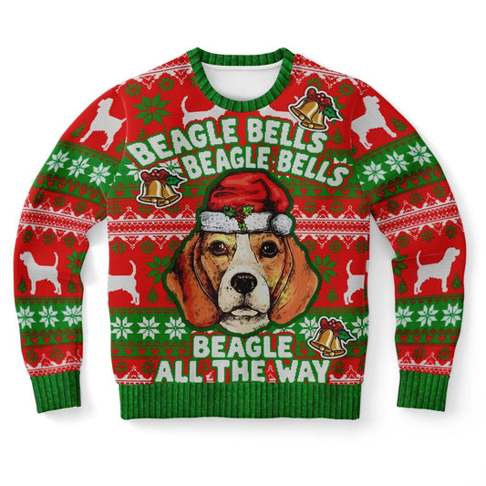 Beagle Bells Beagle Bells All The Way Ugly Christmas Sweater, Christmas Ugly Sweater, Sweater Xmas, Ugly Sweater