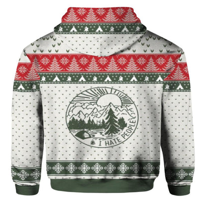Bear I Hate People Ugly Christmas All Over Print Shirt, Christmas Hoodie, Christmas Sweatshirt