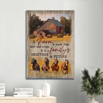 Beautiful Rice Field, Running Horse Portrait Canvas, A Farm Is More Than Land And Crops, Farm Canvas, Farm Art Decor