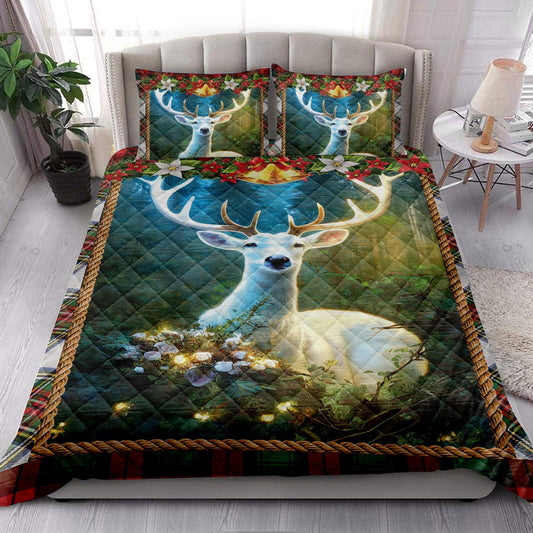 Beautiful White Deer Inest Withmas Lightmass Bedding Set, Christmas Beddings, Xmas Bedding Sets