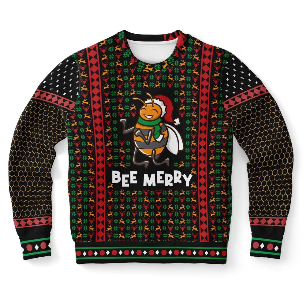 Bee Merry Ugly Christmas Sweater, Christmas Ugly Sweater, Sweater Xmas, Ugly Sweater