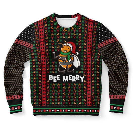 Bee Merry Ugly Christmas Sweater, Christmas Ugly Sweater, Sweater Xmas, Ugly Sweater