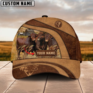 Beefmaster Cattle Customized Name Brown Cap, Farmer Cap, Vintage Farmer Hat, Mens Farmer Hats, Cap For Farmers