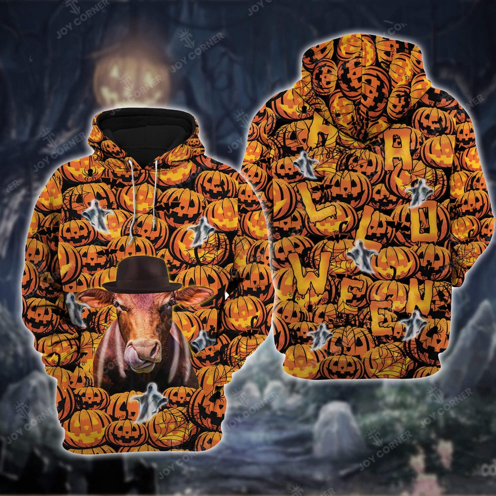 Beefmaster Cattle Halloween 3D Shirt, Farmer Hoodie, Farm Themed Shirts, Farm Tee Shirts