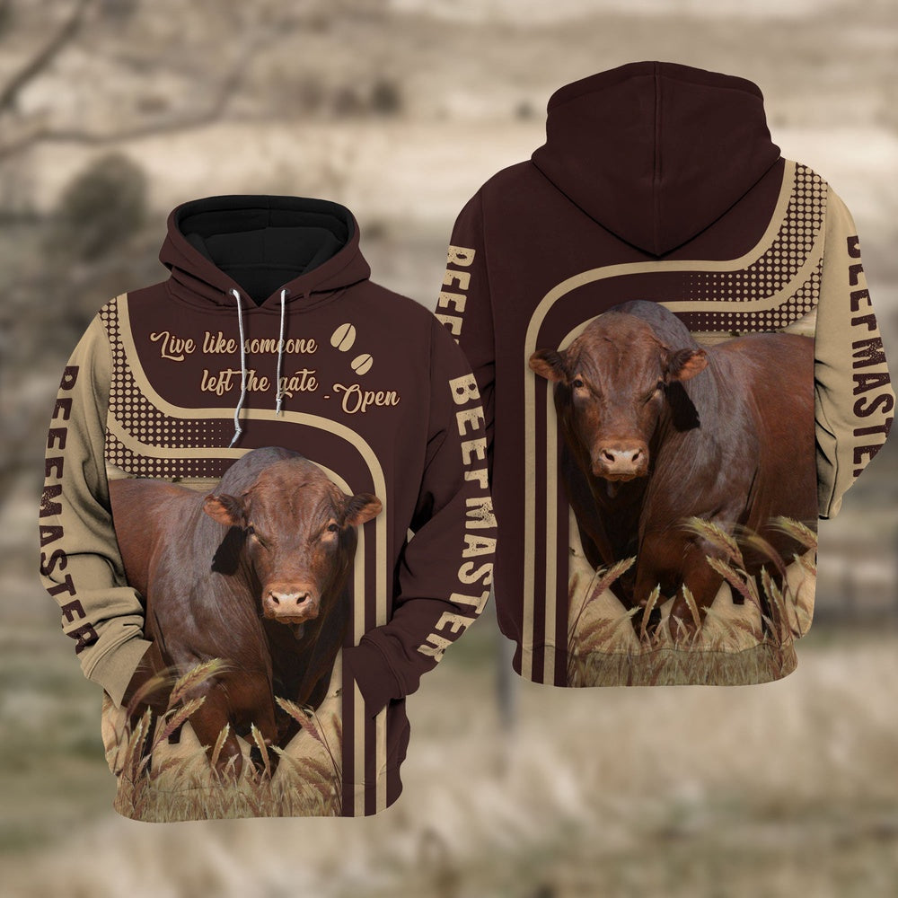 Beefmaster Cattle Live Like Some One Hoodie, Farmer Hoodie, Farm Themed Shirts, Farm Tee Shirts