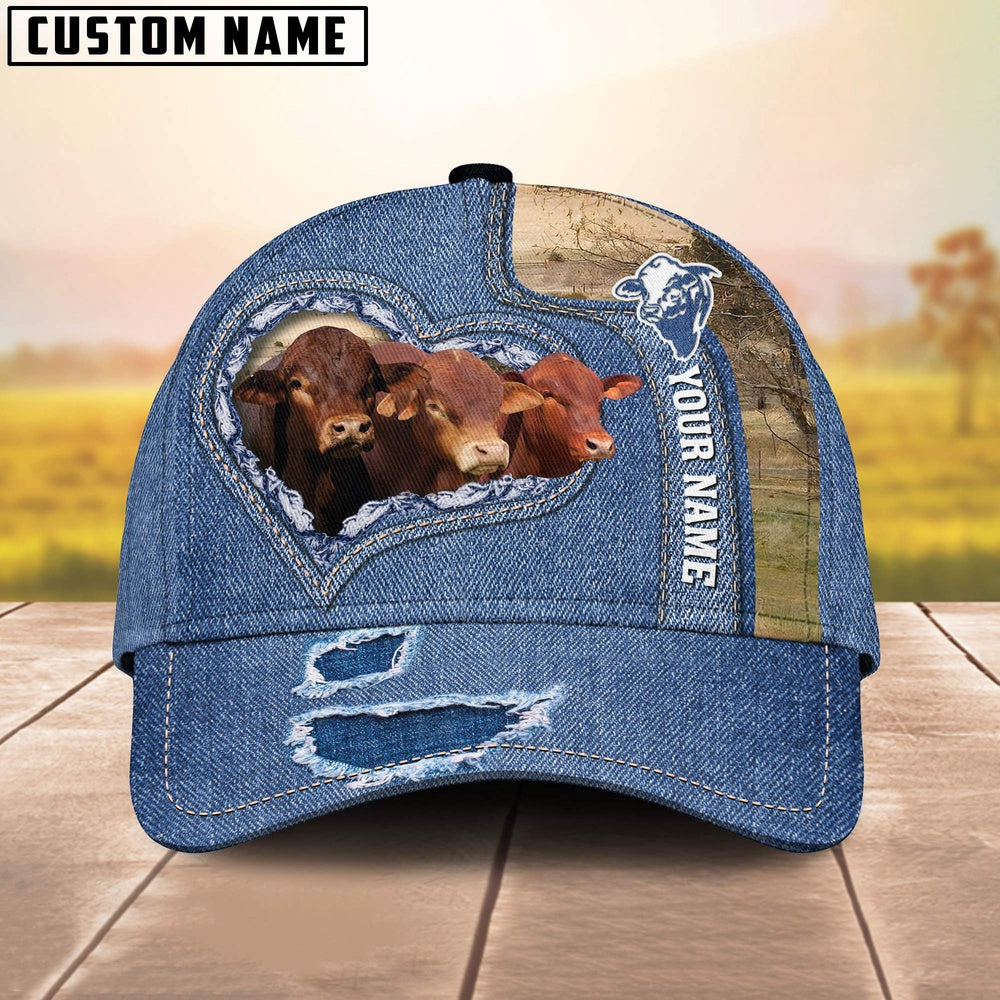 Beefmaster Customized Name Denim Cap, Farmer Cap, Vintage Farmer Hat, Mens Farmer Hats, Cap For Farmers