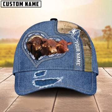 Beefmaster Customized Name Denim Cap, Farmer Cap, Vintage Farmer Hat, Mens Farmer Hats, Cap For Farmers