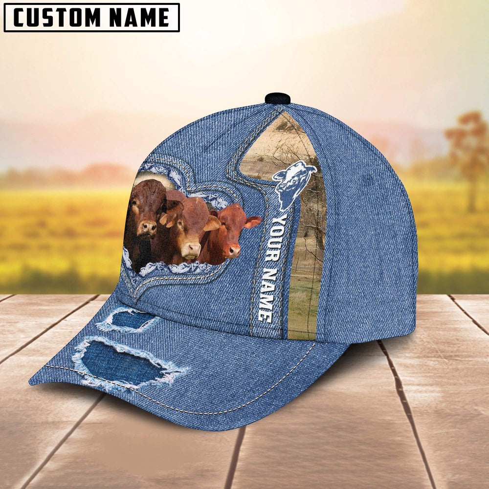 Beefmaster Customized Name Denim Cap, Farmer Cap, Vintage Farmer Hat, Mens Farmer Hats, Cap For Farmers