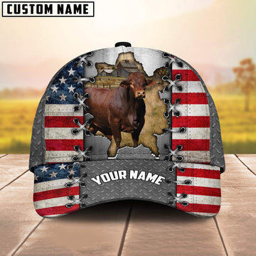 Beefmaster Customized Name US Flag Cap, Farmer Cap, Vintage Farmer Hat, Mens Farmer Hats, Cap For Farmers