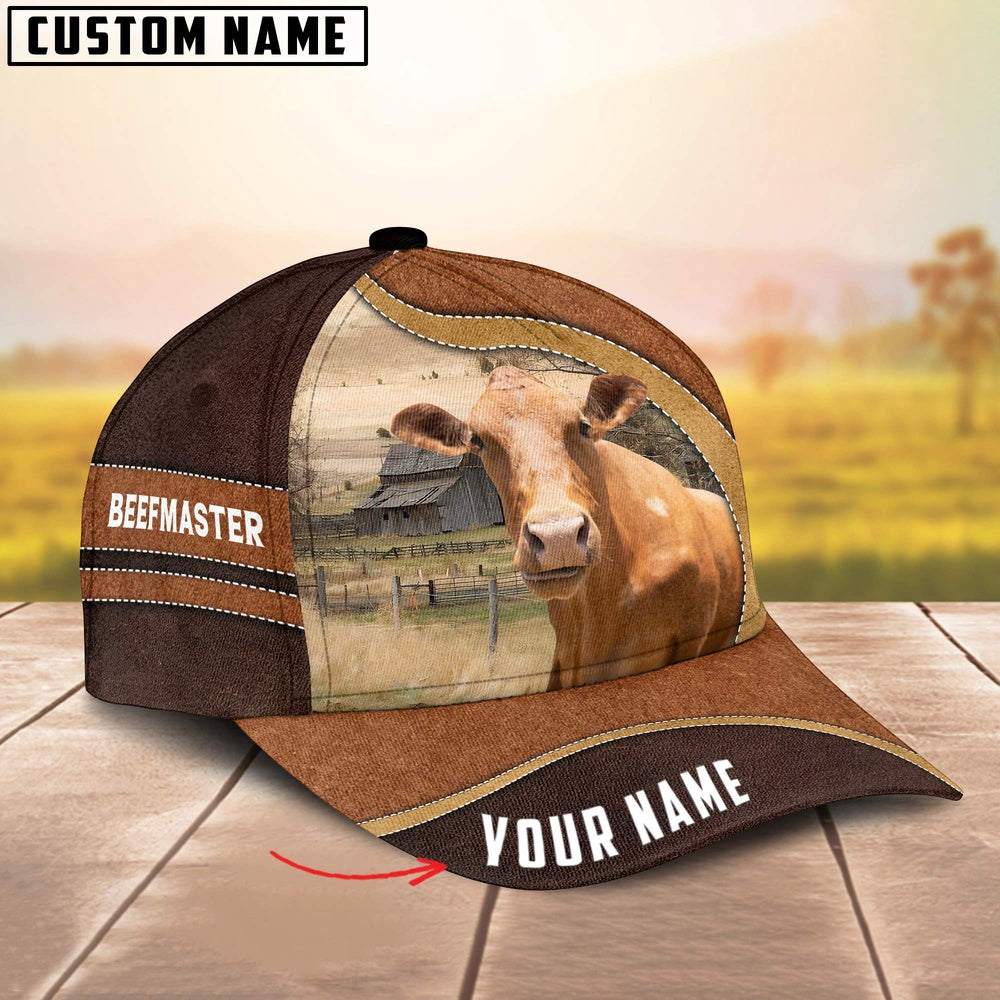 Beefmaster Happy Face Customized Name Cap, Farmer Cap, Vintage Farmer Hat, Mens Farmer Hats, Cap For Farmers
