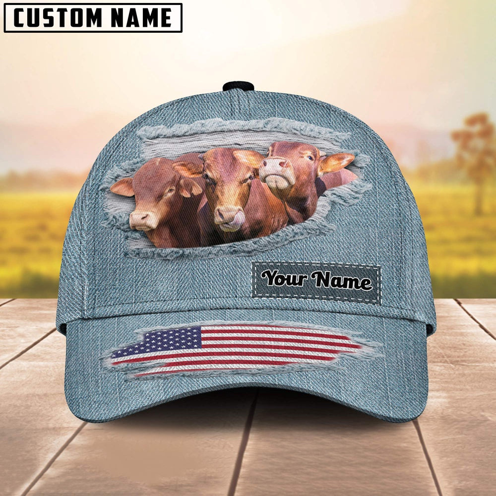 Beefmaster Jeans Pattern Customized Name Cap, Farmer Cap, Vintage Farmer Hat, Mens Farmer Hats, Cap For Farmers