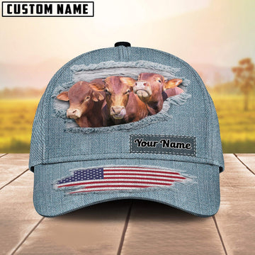 Beefmaster Jeans Pattern Customized Name Cap, Farmer Cap, Vintage Farmer Hat, Mens Farmer Hats, Cap For Farmers