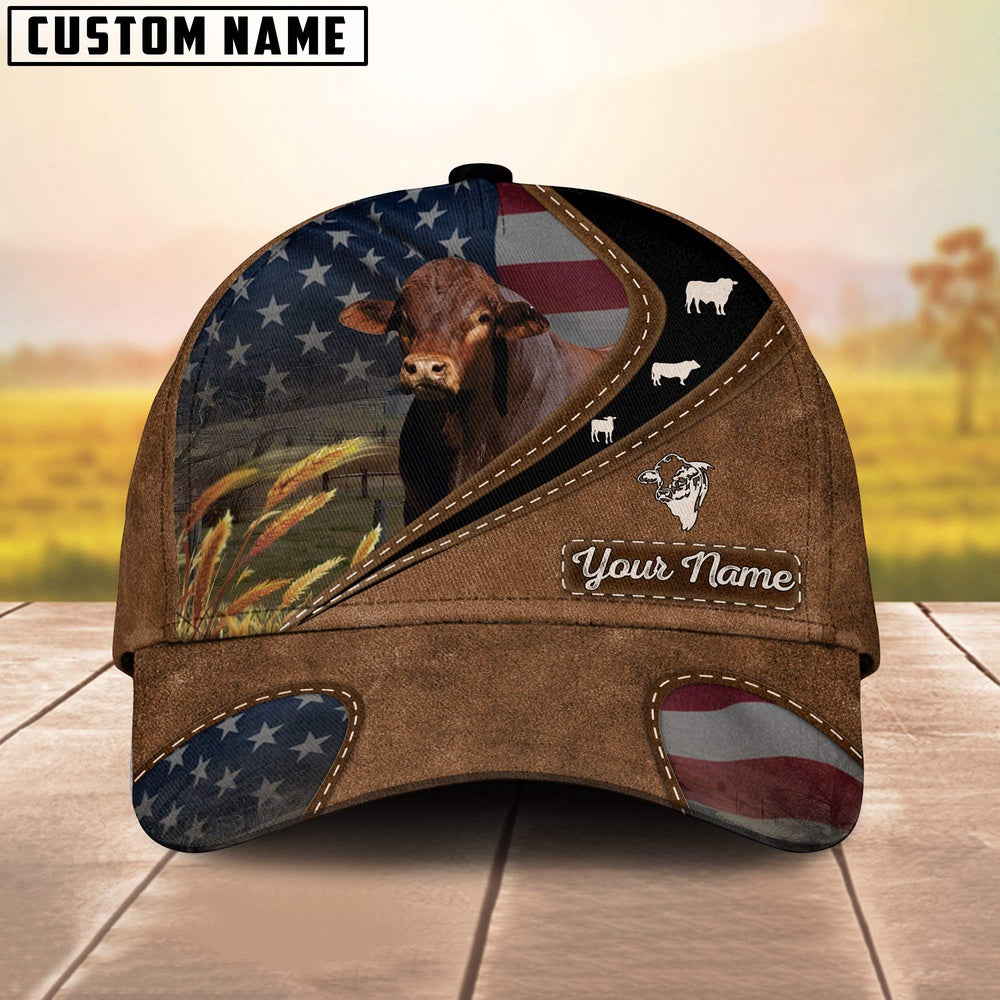 Beefmaster Leather Pattern American Customized Name Cap, Farmer Cap, Vintage Farmer Hat, Mens Farmer Hats, Cap For Farmers