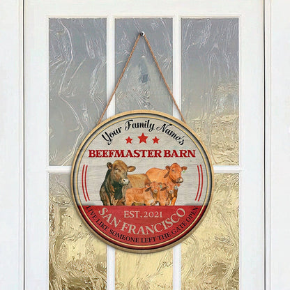 Beefmaster Live Like Someone Left The Gate Open Custom Happy Halloween Wooden Sign, Farm Wood Sign, Farm House Wood Signs