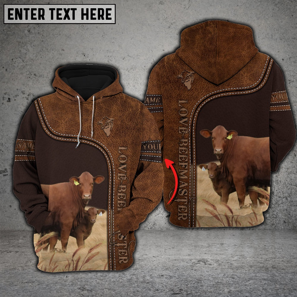 Beefmaster Love Baby Cattle Personalized All Over Printed Hoodie, Farmer Hoodie, Custom Farm Shirts, Farmer T Shirt