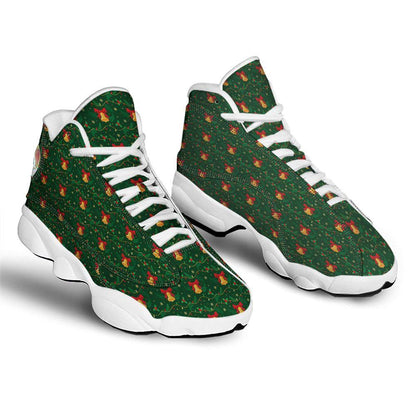 Bell Cute Christmas Print Pattern Basketball Shoes, Christmas Basketball Shoes, Christmas Shoes