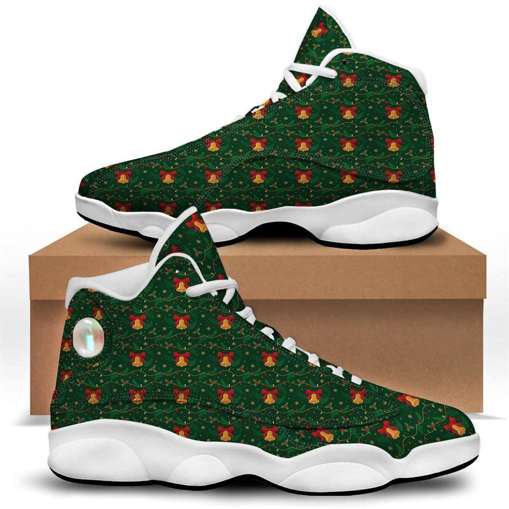 Bell Cute Christmas Print Pattern Basketball Shoes, Christmas Basketball Shoes, Christmas Shoes