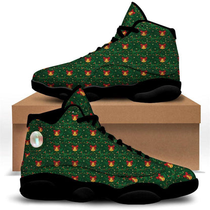 Bell Cute Christmas Print Pattern Basketball Shoes, Christmas Basketball Shoes, Christmas Shoes