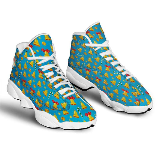 Bells Merry Christmas Print Pattern Basketball Shoes, Christmas Basketball Shoes, Christmas Shoes