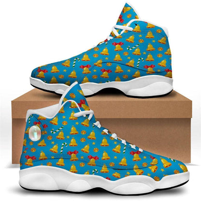 Bells Merry Christmas Print Pattern Basketball Shoes, Christmas Basketball Shoes, Christmas Shoes