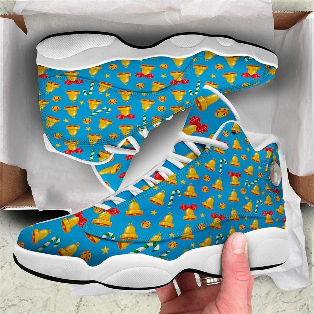 Bells Merry Christmas Print Pattern Basketball Shoes, Christmas Basketball Shoes, Christmas Shoes