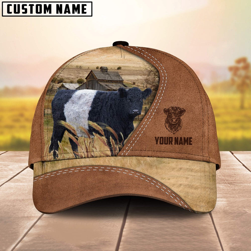 Belted Galloway Customized Name Brown Cap, Farmer Cap, Vintage Farmer Hat, Mens Farmer Hats, Cap For Farmers