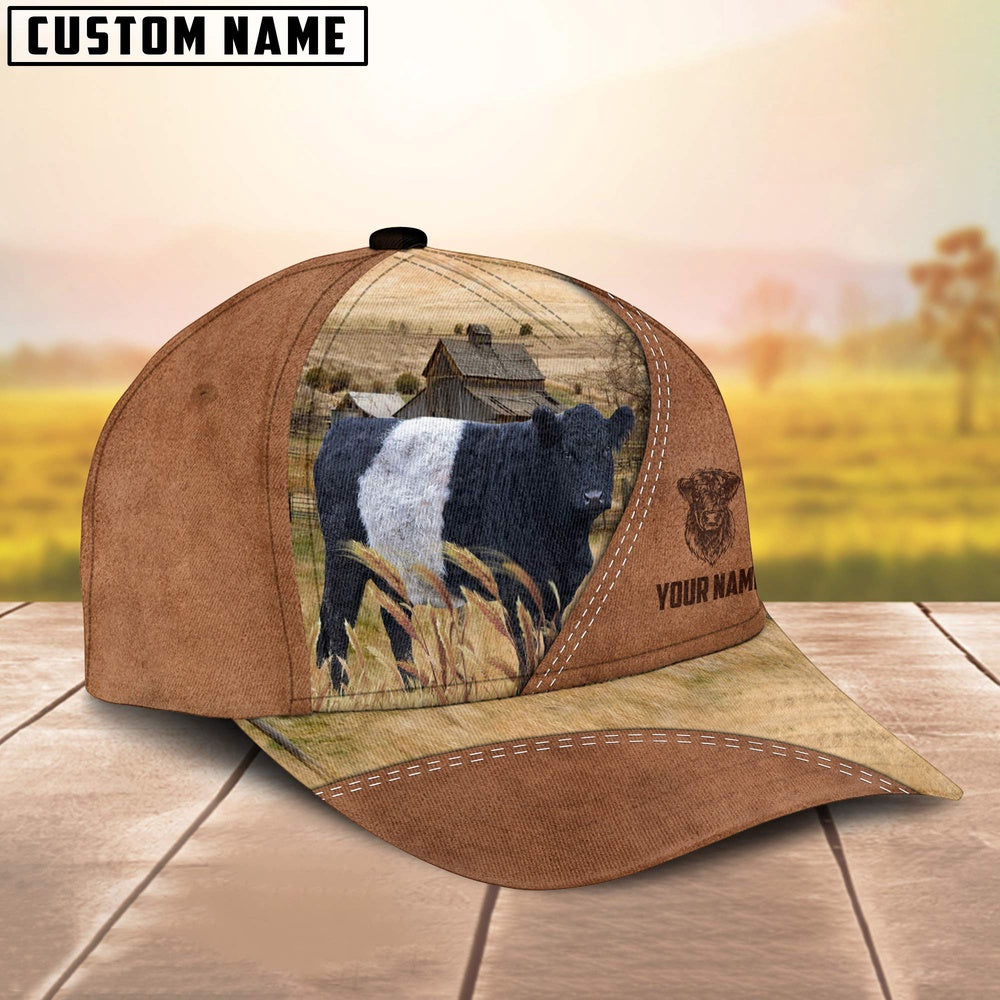 Belted Galloway Customized Name Brown Cap, Farmer Cap, Vintage Farmer Hat, Mens Farmer Hats, Cap For Farmers