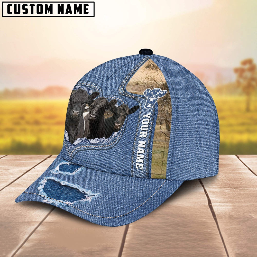 Belted Galloway Customized Name Denim Cap, Farmer Cap, Vintage Farmer Hat, Mens Farmer Hats, Cap For Farmers