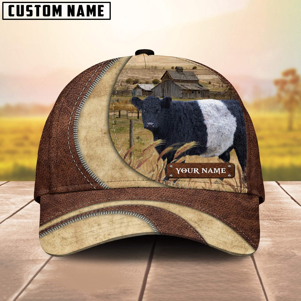 Belted Galloway Customized Name Farm Barn Cap, Farmer Cap, Vintage Farmer Hat, Mens Farmer Hats, Cap For Farmers