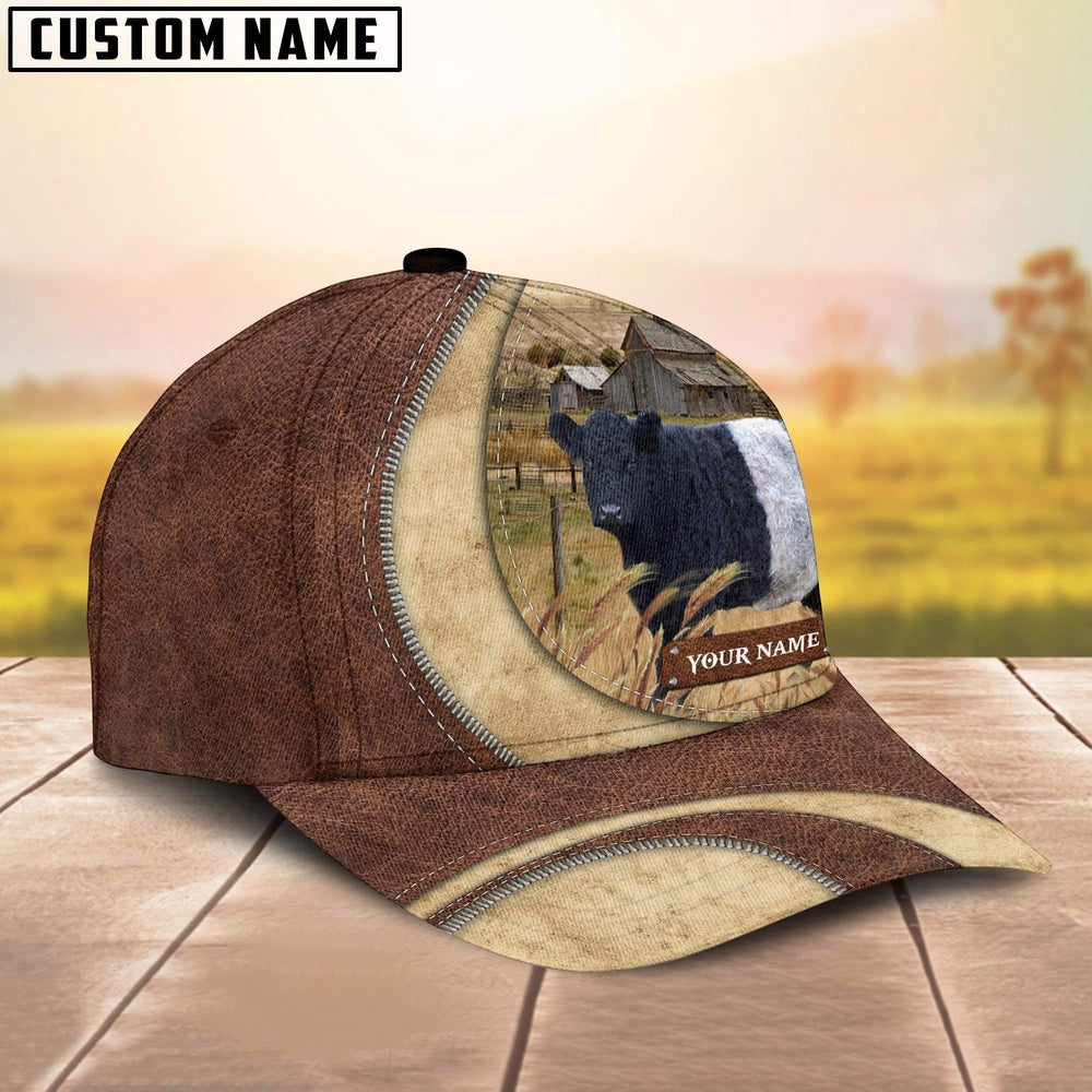 Belted Galloway Customized Name Farm Barn Cap, Farmer Cap, Vintage Farmer Hat, Mens Farmer Hats, Cap For Farmers