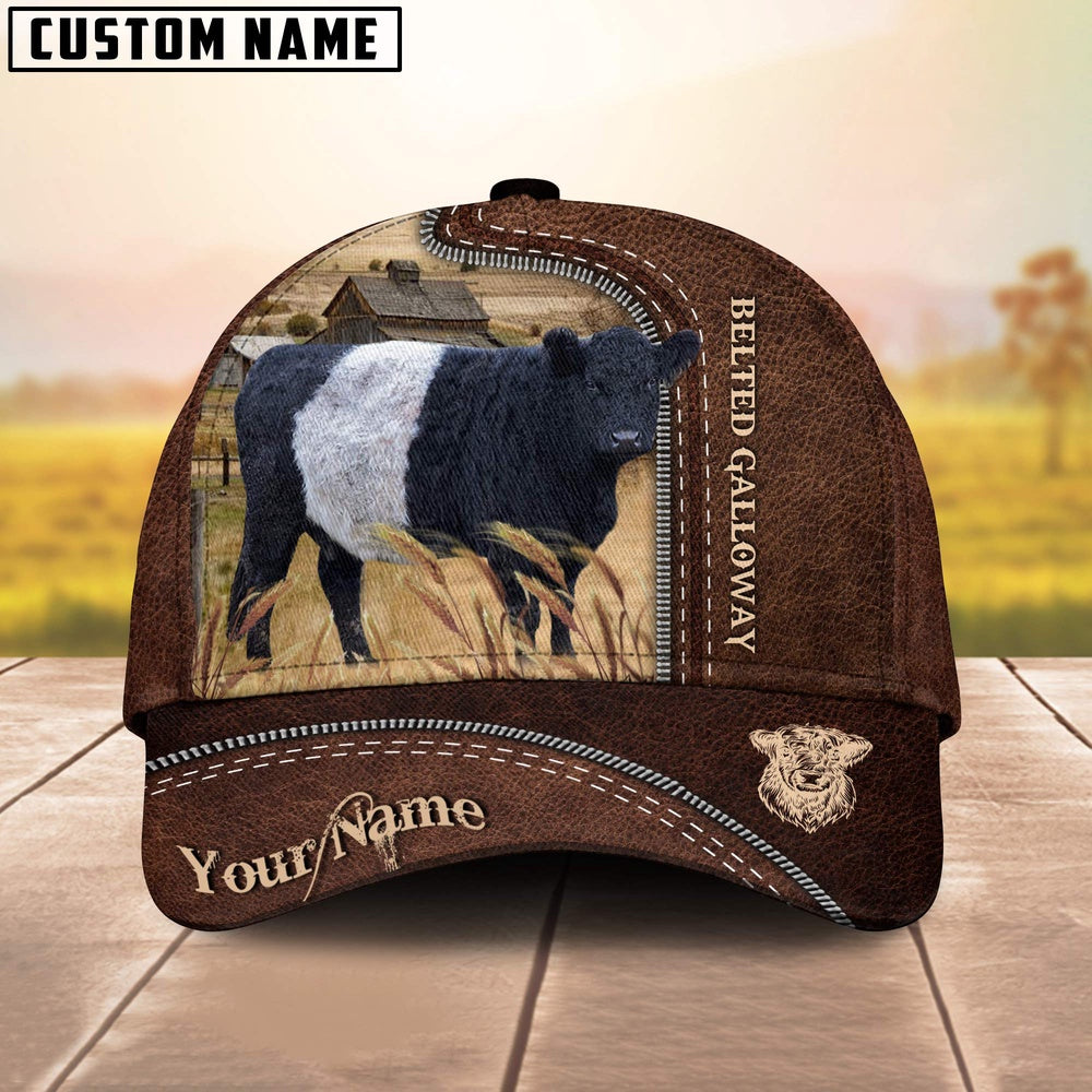Belted Galloway Customized Name Leather Pattern Cap, Farmer Cap, Vintage Farmer Hat, Mens Farmer Hats, Cap For Farmers
