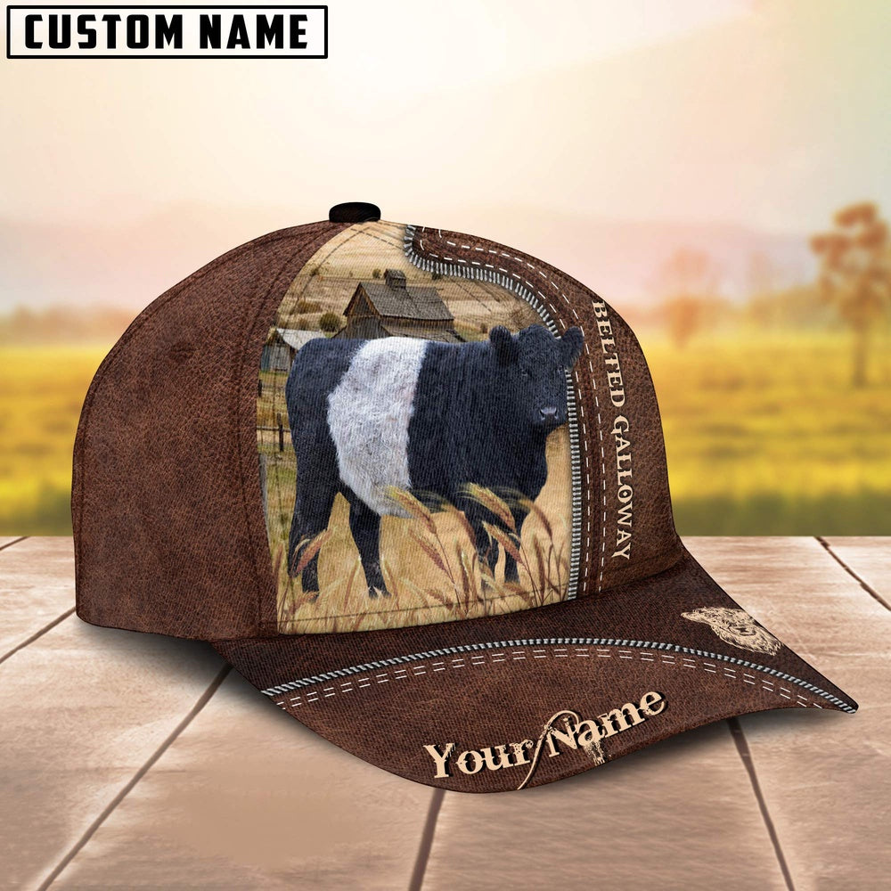 Belted Galloway Customized Name Leather Pattern Cap, Farmer Cap, Vintage Farmer Hat, Mens Farmer Hats, Cap For Farmers