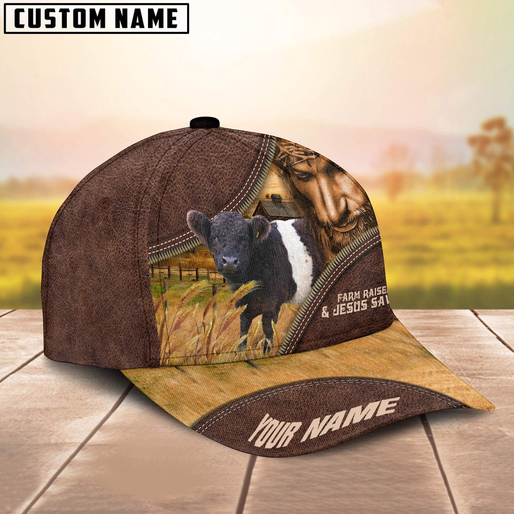 Belted Galloway Farm & Jesus Customized Name Cap, Farmer Cap, Vintage Farmer Hat, Mens Farmer Hats, Cap For Farmers