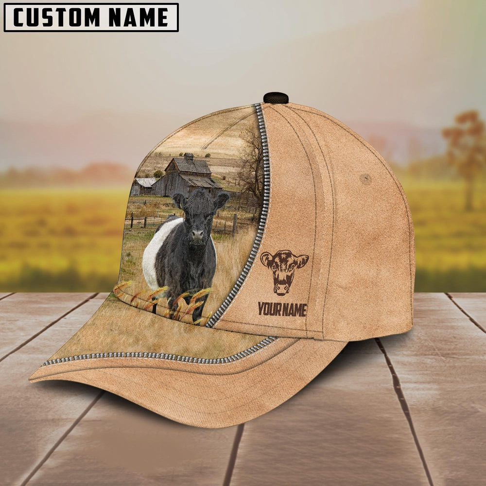 Belted Galloway Farming Light Brown Customized Name Cap, Farmer Cap, Vintage Farmer Hat, Mens Farmer Hats, Cap For Farmers