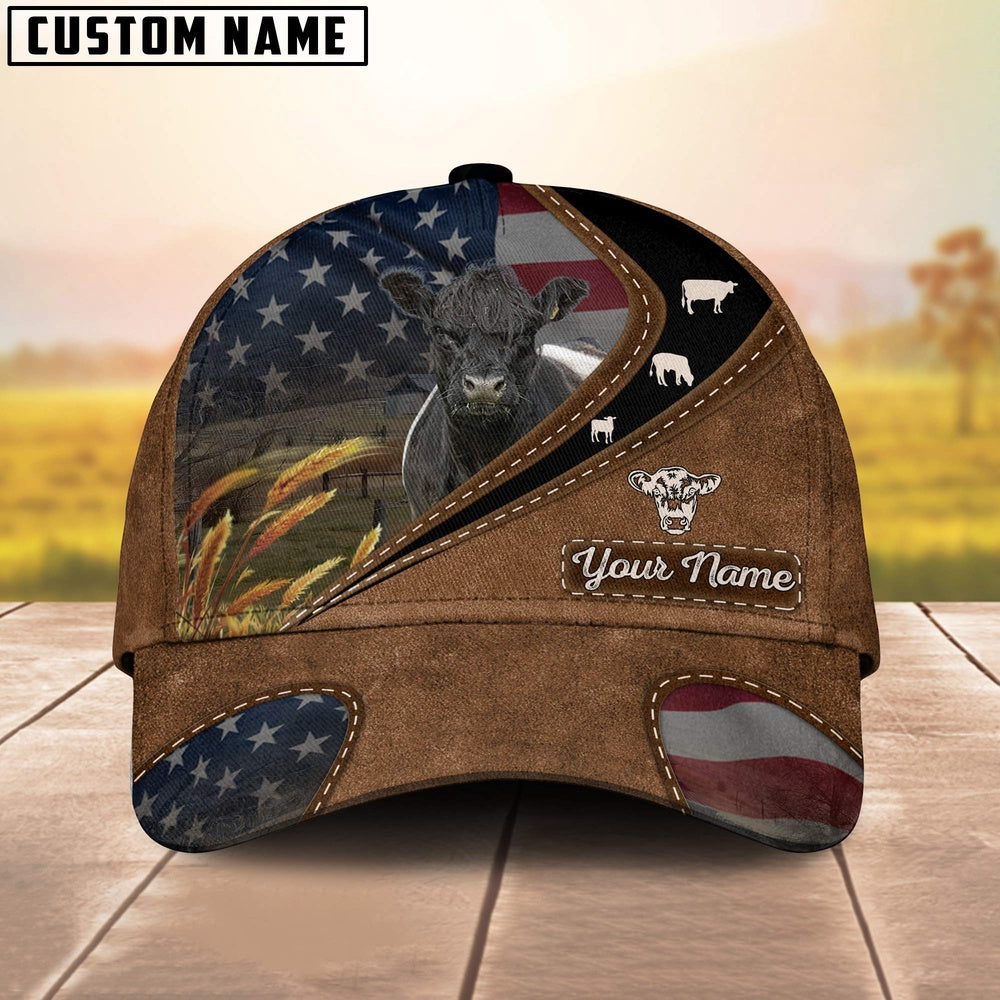 Belted Galloway Leather Pattern American Customized Name Cap, Farmer Cap, Vintage Farmer Hat, Mens Farmer Hats, Cap For Farmers