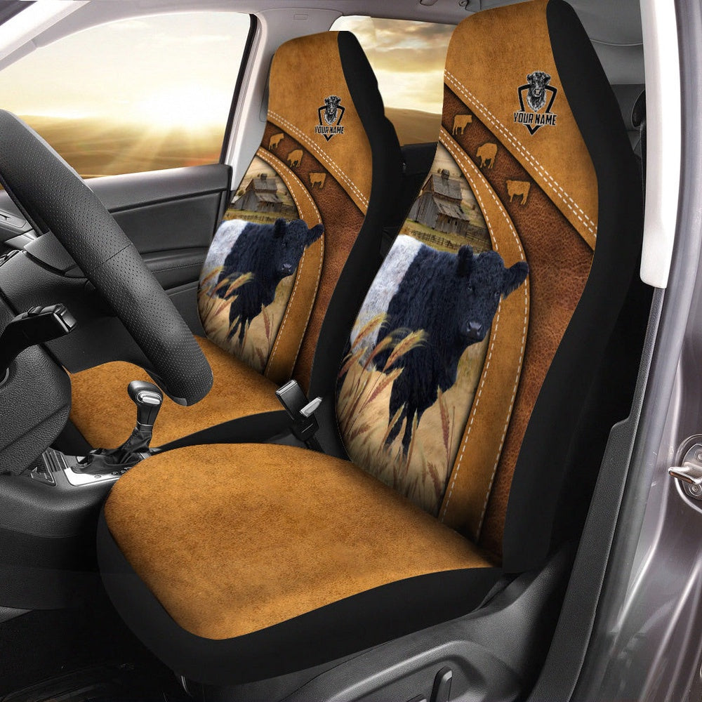 Belted Galloway Pattern Customized Name 3D Car Seat Cover, Car Seat Cover, Farm Car Seat Cover, Pet Seat Covers