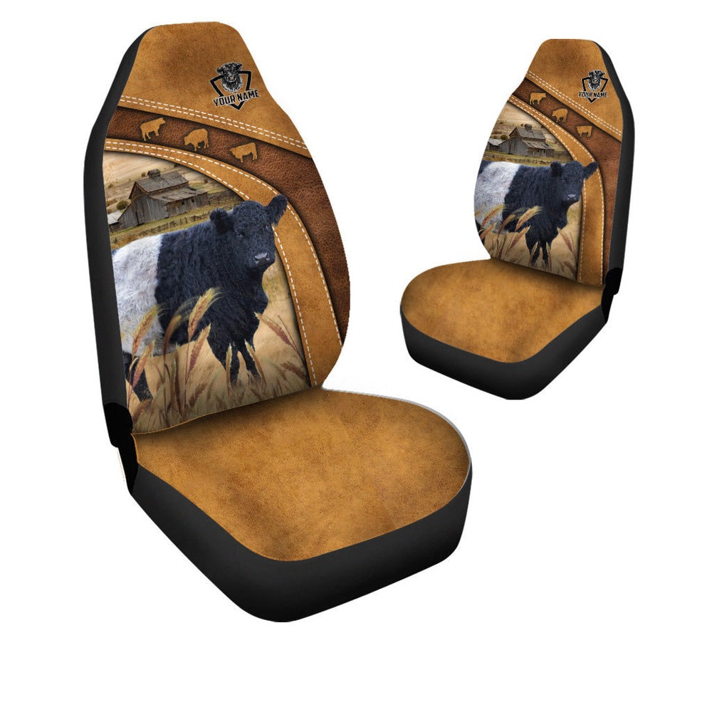 Belted Galloway Pattern Customized Name 3D Car Seat Cover, Car Seat Cover, Farm Car Seat Cover, Pet Seat Covers