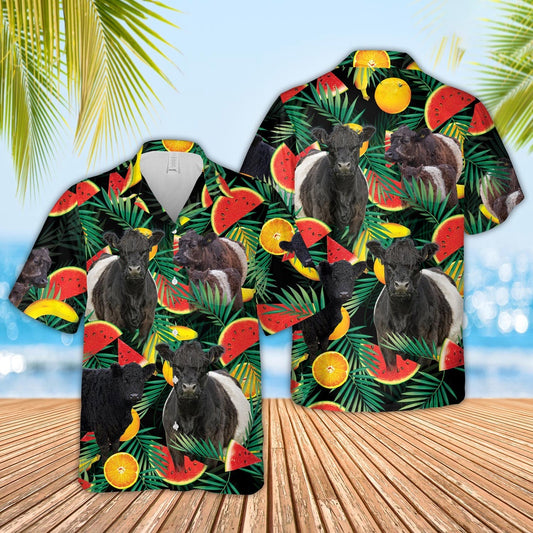 Belted Galloway Watermelon Hawaiian Shirt, Farm Hawaiian Shirt, Farmer Hawaii